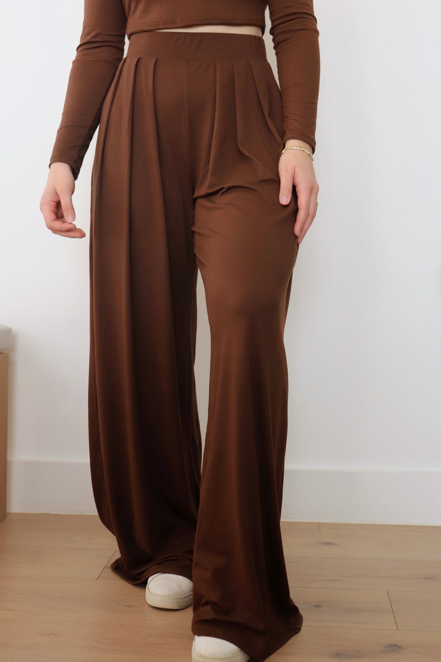 Espresso Charm High Rise Wide Leg Pants