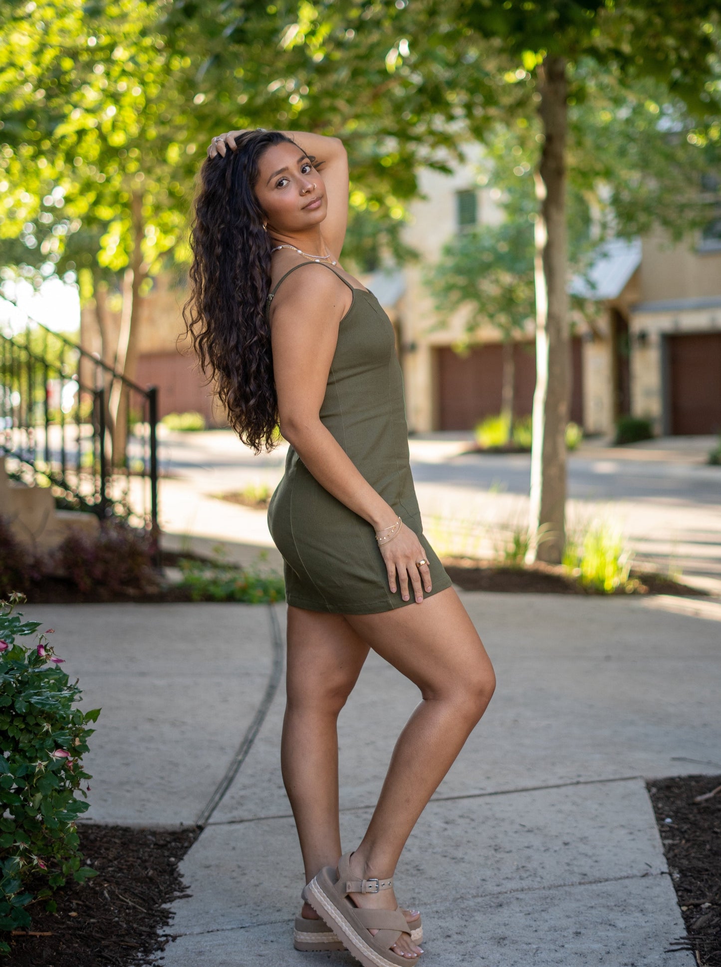 Simple Beauty Green Mini Dress