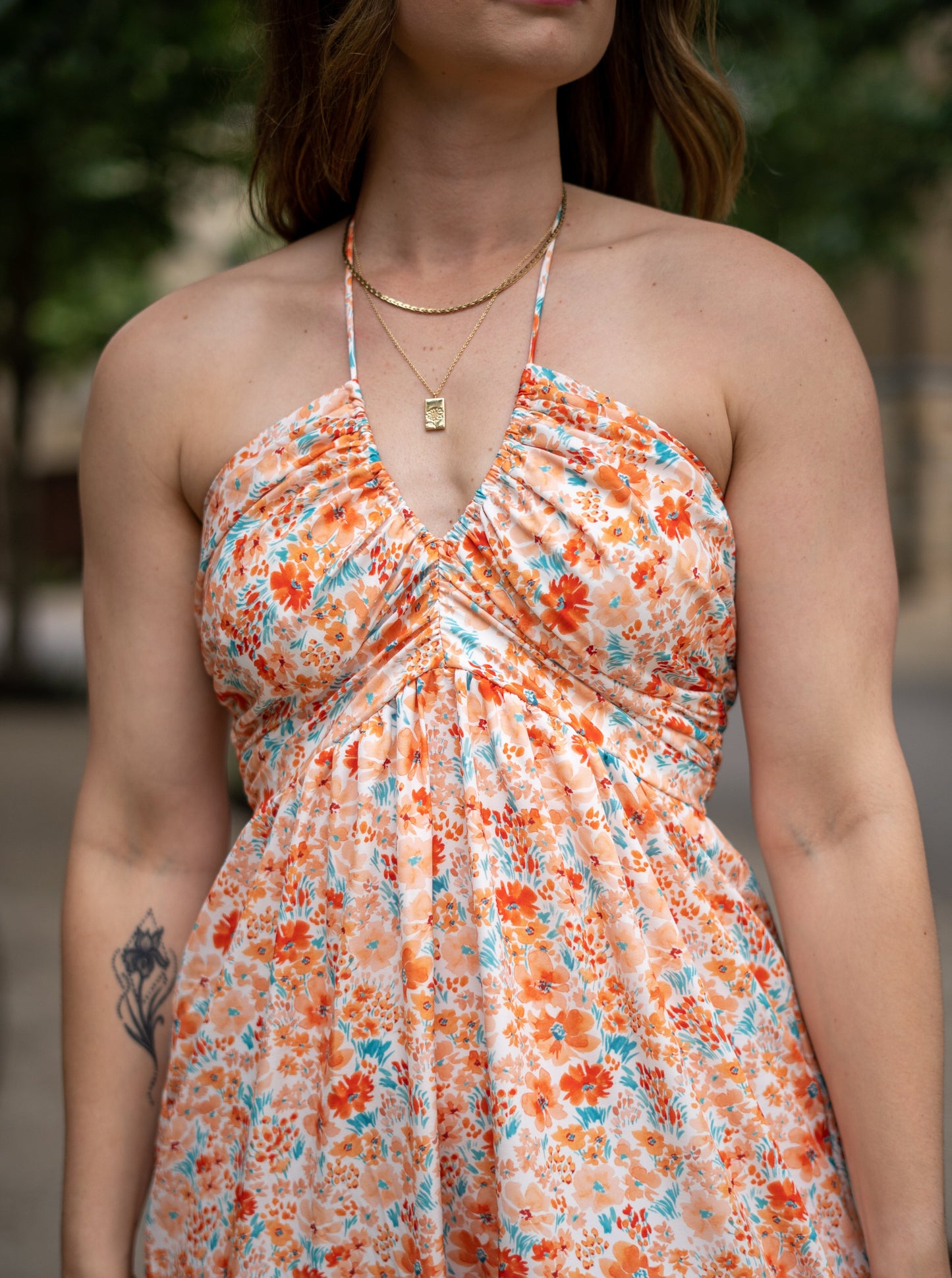 Floral Perfection Halter Neck Tiered Maxi Dress